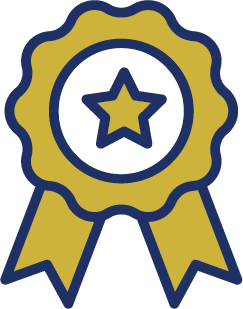 Award ribbon with a star emblem icon